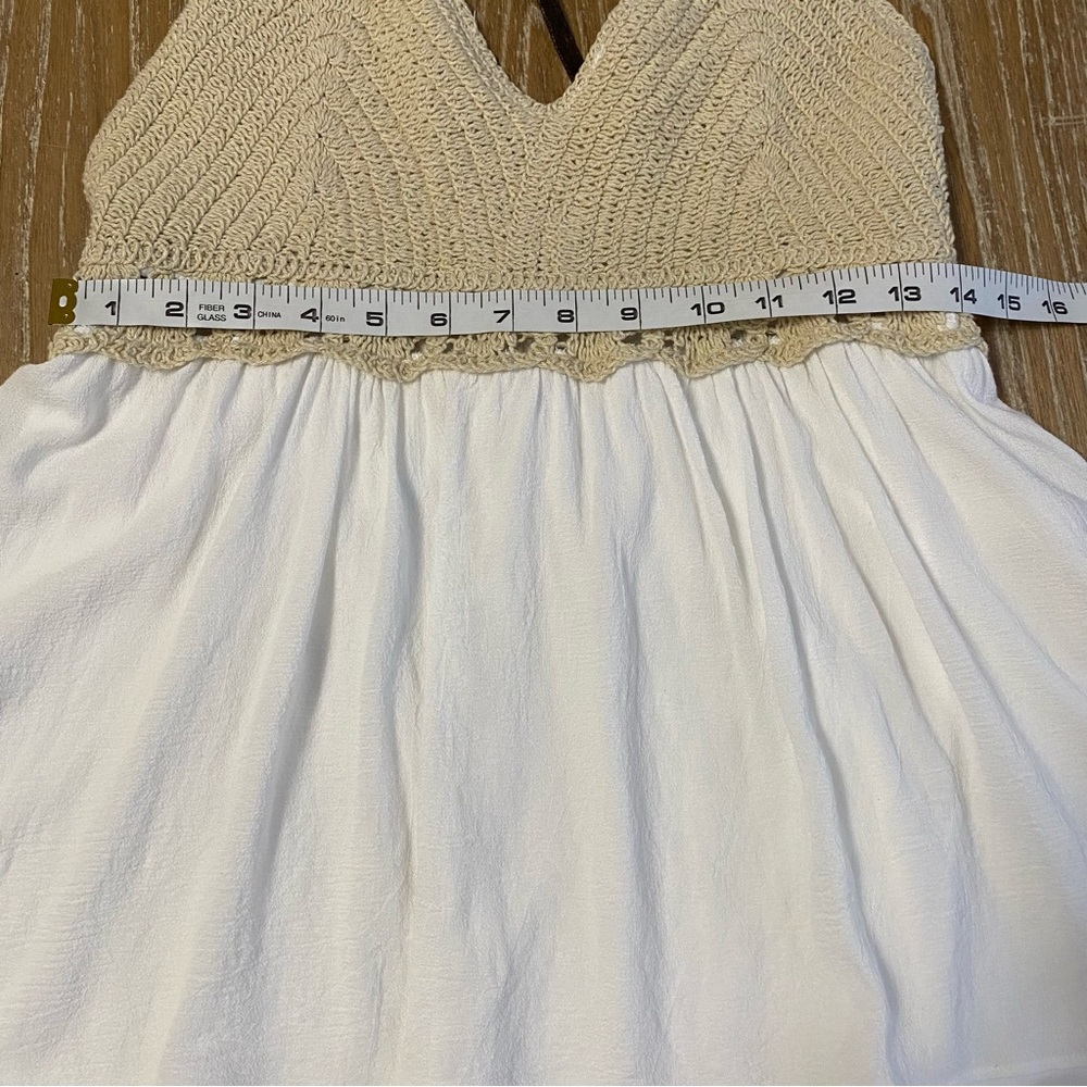 San Joy Babydoll Crochet Southwestern Equestrian Top Womens Large Flowy - Picture 6 of 9
